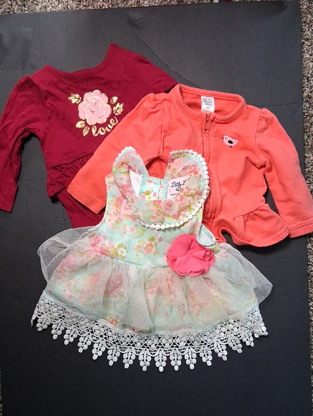 🧹📸 3 Pcs Baby Girl Clothes